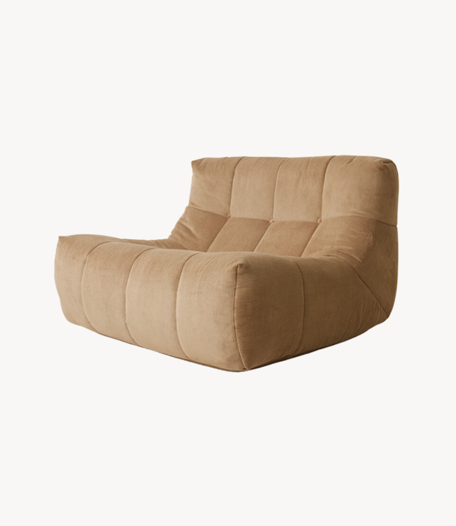 HKliving Loungestoel Lazy lounge chair corduroy rib brown