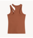 10DAYS Top cut out tank top rib sadle brown