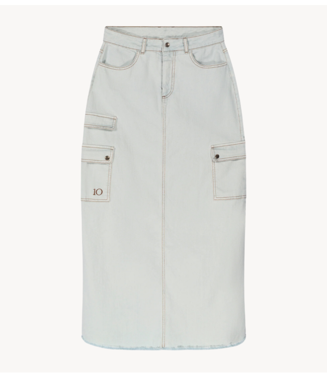 10DAYS Rok slub twill skirt sea foam