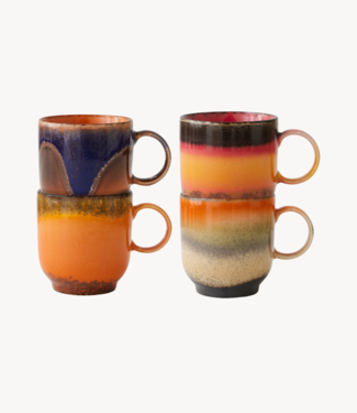 HKliving Mok 70s ceramics: coffee mugs brazil (set of 4)