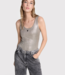 Alix The Label Top ladies knitted foil tanktop silver