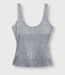 Alix The Label Top ladies knitted foil tanktop silver