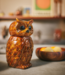 HKliving Voorraadpot Ceramic owl jar roasted