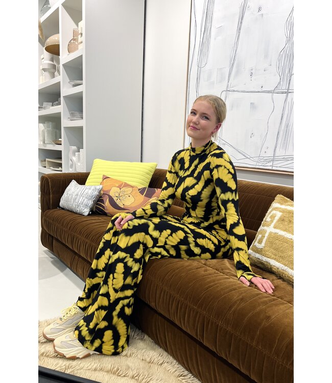 Broek Lupe flared leggings yellow kklup