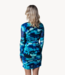 Colourful Rebel Jurk Juda Tie Dye Gathered Mesh Dress blue