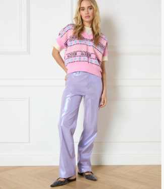 Refined Department Jeans ladies woven metallic jeans Elise lilac