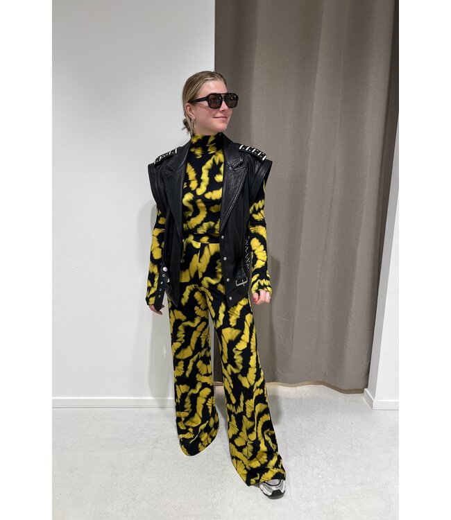 Broek Lupe flared leggings yellow kklup