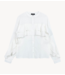 Alix The Label Blouse ladies woven structured chiffon ruffle blouse  light ecru