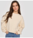 Alix The Label Trui ladies knitted mesh sweater light ecru