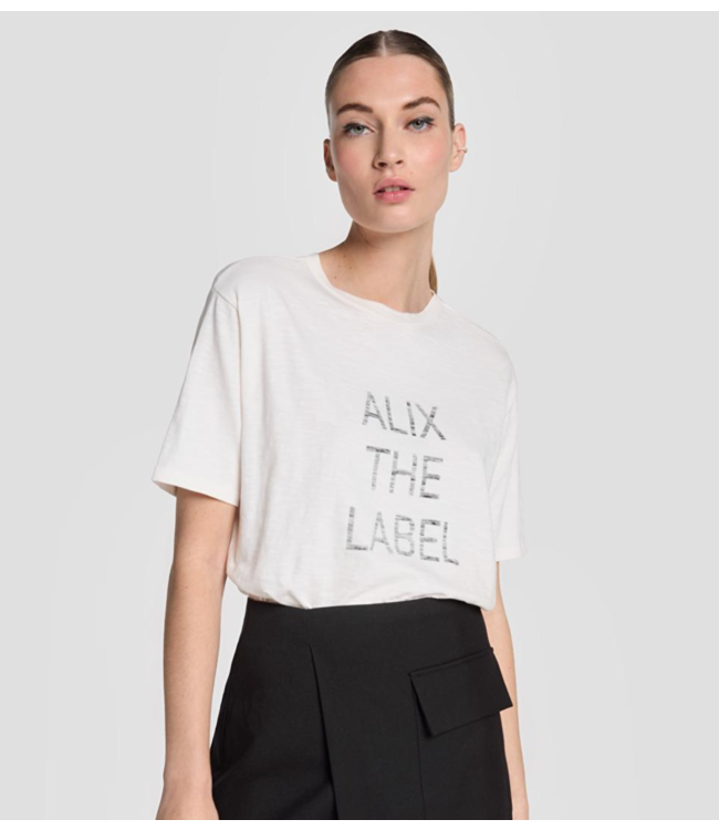 Alix The Label T-Shirt ladies knitted AlIX THE LABEL t-shirt soft white