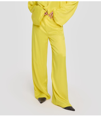 Alix The Label Broek ladies woven satin pants yellow