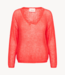 Cream Top CRClara Knit Pullover Hot Coral