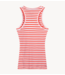 10DAYS Top tank top rib stripes white, poppy red