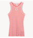 10DAYS Top tank top rib stripes white, poppy red