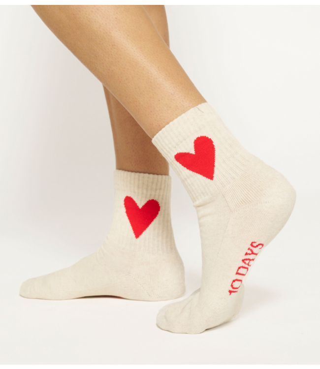 10DAYS Sokken short socks heart soft white melee