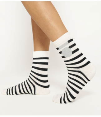 10DAYS Sokken short socks stripes ecru, black