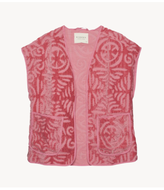 Sissel Edelbo Gilet Vida velvet blanket vest pink