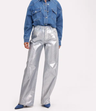 Jeans metallic silver