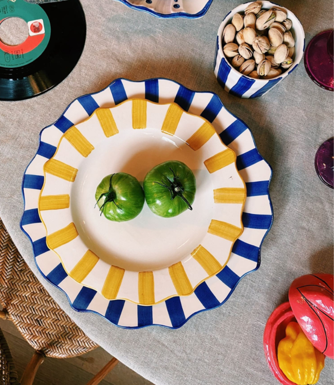 Bord Blue Scalloped Dinner Plate Blue kklup