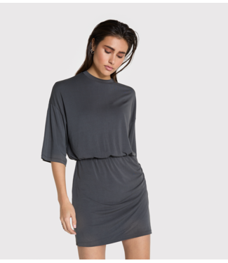 Alix The Label Jurk ladies knitted modal jersey dress dark grey