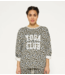 10DAYS Trui raw edge statement sweater leopard light grey melee