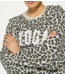 10DAYS Trui raw edge statement sweater leopard light grey melee