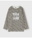 10DAYS Trui raw edge statement sweater leopard light grey melee