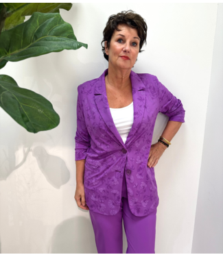 Studio Anneloes Blazer Sofia jacquard bonded blazer purper