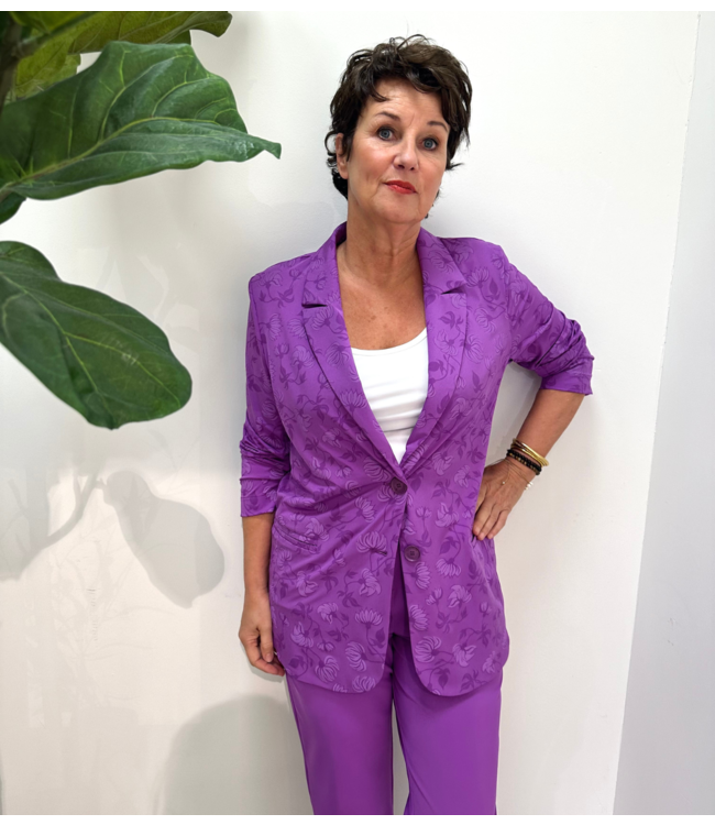 Studio Anneloes Blazer Sofia jacquard bonded blazer purper