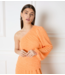 Refined Department Top ladies knitted one shoulder top Cleo peach