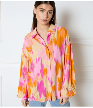 Refined Department Blouse ladies woven oversized blouse Faya pink