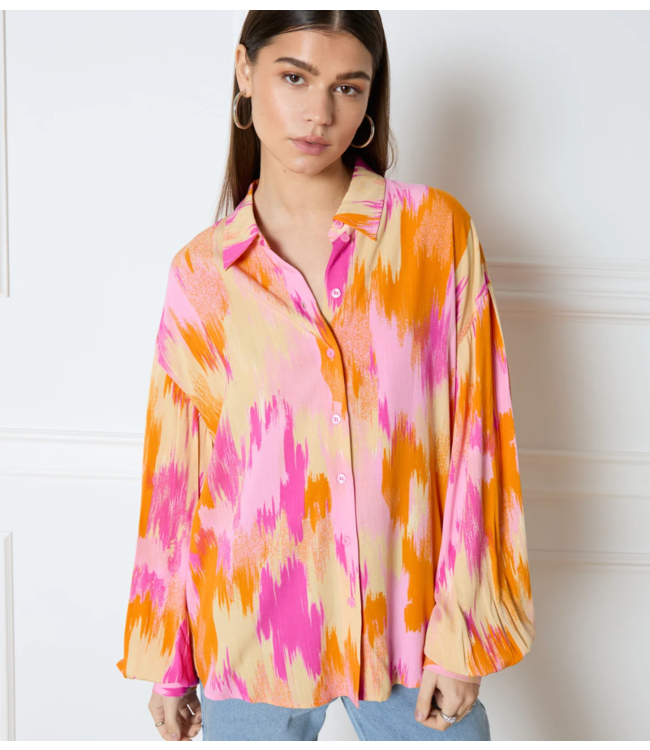 Refined Department Blouse ladies woven oversized blouse Faya pink