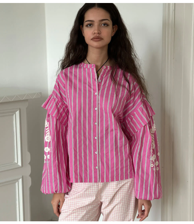 Sissel Edelbo Blouse augustine oragnic cotton shirt cyclamen