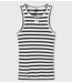 10DAYS Top tank top rib stripes ecru, black