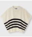 10DAYS Trui sleeveless sweater knit stripes light safari