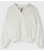 10DAYS Trui texture fleece polo sweater ecru