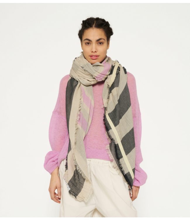 10DAYS Sjaal scarf stripes violet