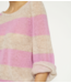 10DAYS Trui sweater thin knit stripes light safari, violet