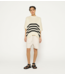 10DAYS Trui sleeveless sweater knit stripes light safari