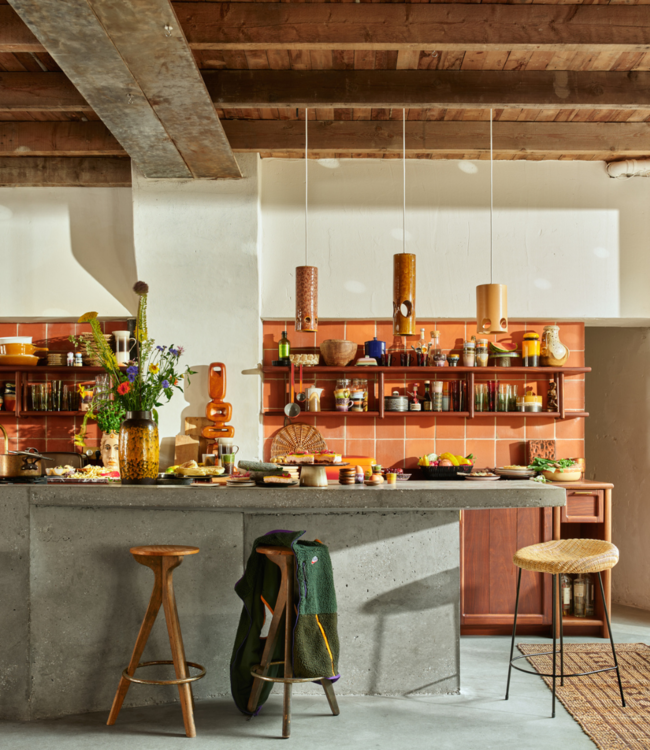 HKLIVING Hanglamp Ceramic pendant lamp Rosewood