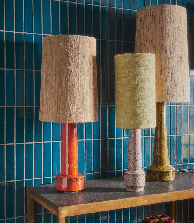 HKLIVING Lampenvoet retro stoneware lamp base brown