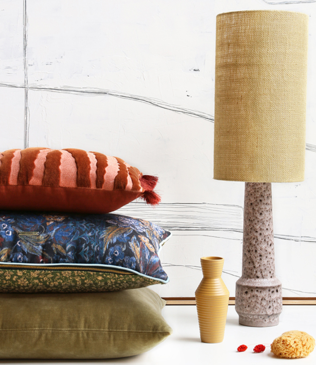 HKLIVING Lampenvoet retro stoneware lamp base brown