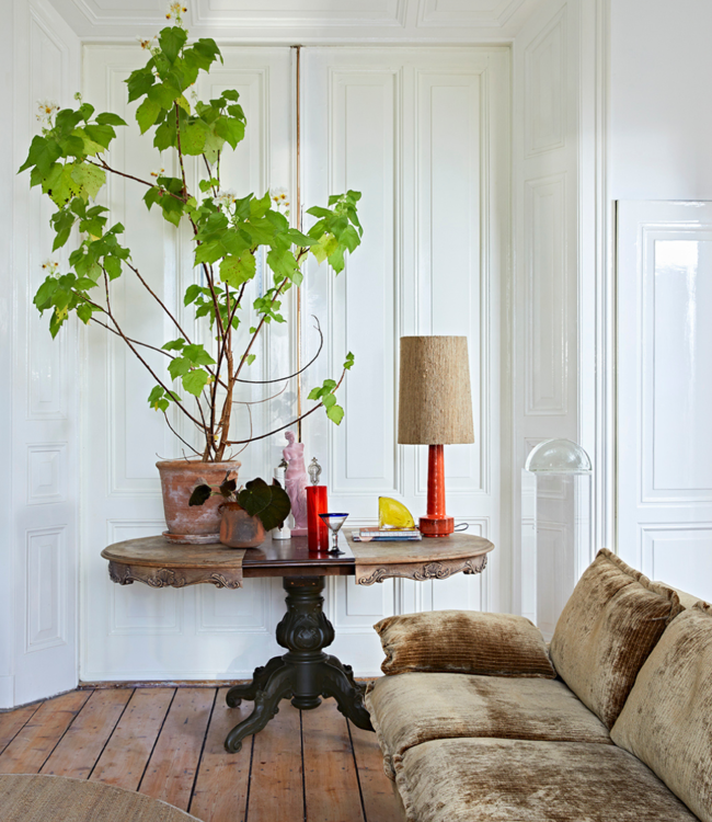 HKLIVING Lampenkap cone lamp shade silk brown (ø32cm)