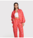 Alix The Label Jacket ladies woven fancy jacquard bomber intense coral