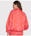 Alix The Label Jacket ladies woven fancy jacquard bomber intense coral