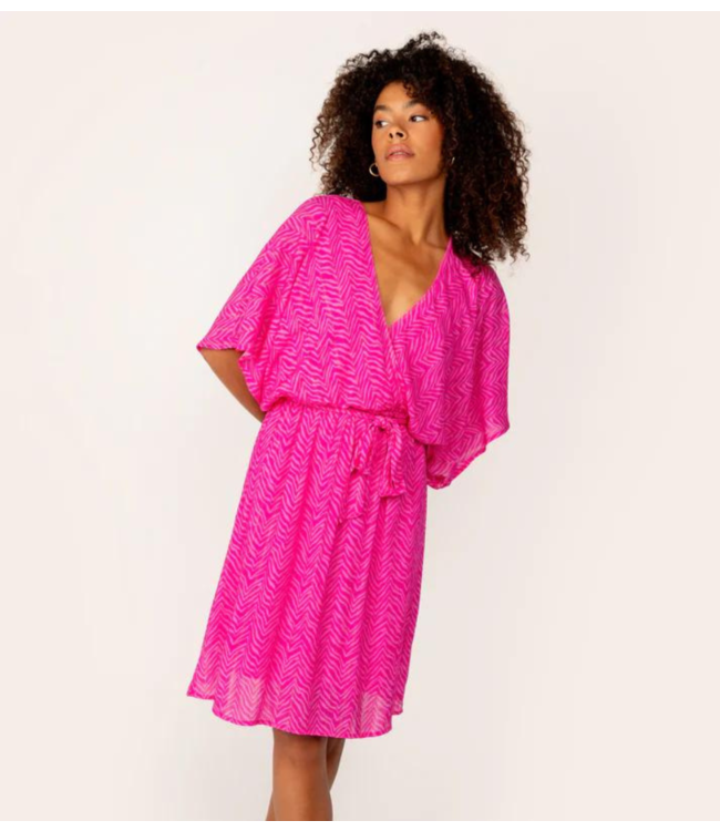 Freebird Jurk dalana mini dress super pink