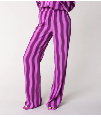 Colourful Rebel Broek Melody Stripes Straight Pants purple