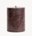 Uyuni lighting Stompkaars LED pillar melted candle, brown, Rustic, 7,8x10 cm