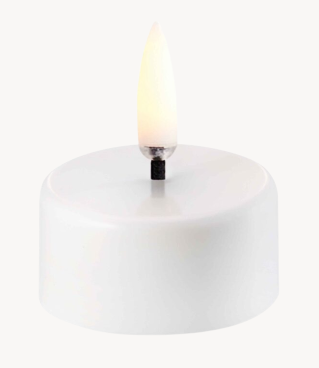 Uyuni lighting Theelicht LED tealight 400~ battery incl., White plain, 3,9x2,1 cm
