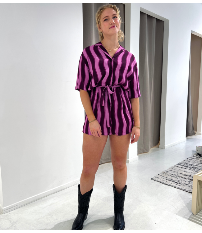 Colourful Rebel Playsuit tru stripes playsuit purple